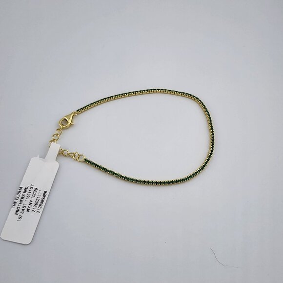 Luxurious 925 Silver Bracelet with Multi Green Stones – Brand New with Tags - Picture 4 of 10